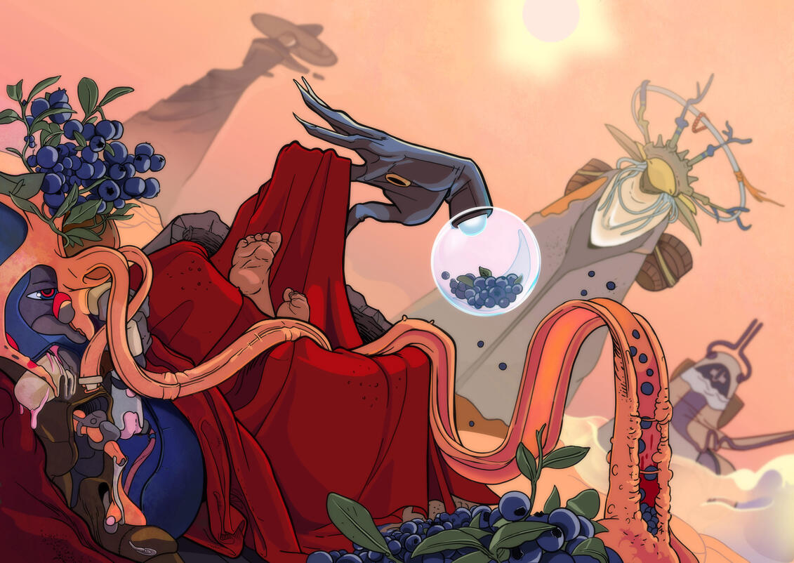 The Finding of Moses in a wild blueberry oasis, 2022